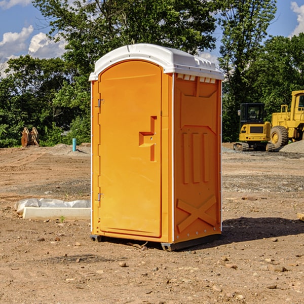 how often are the portable restrooms cleaned and serviced during a rental period in South Monroe MI